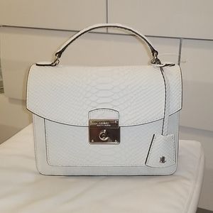 Suede & python embossed bag